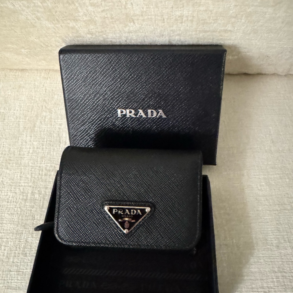 Prada Black Saffiano Leather Card Holder Prada Black Saffiano Leather Card Holder